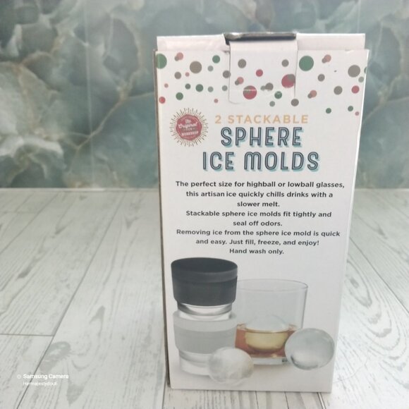 Gift Box Set Samsonico USA Ice Sphere Ball Stackable Silicone Freezor Molds NIB - Picture 5 of 5